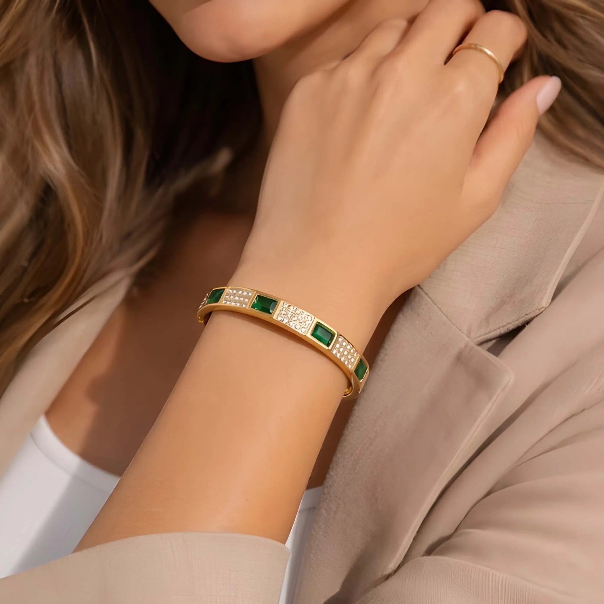 Emerald Luxe Bangle